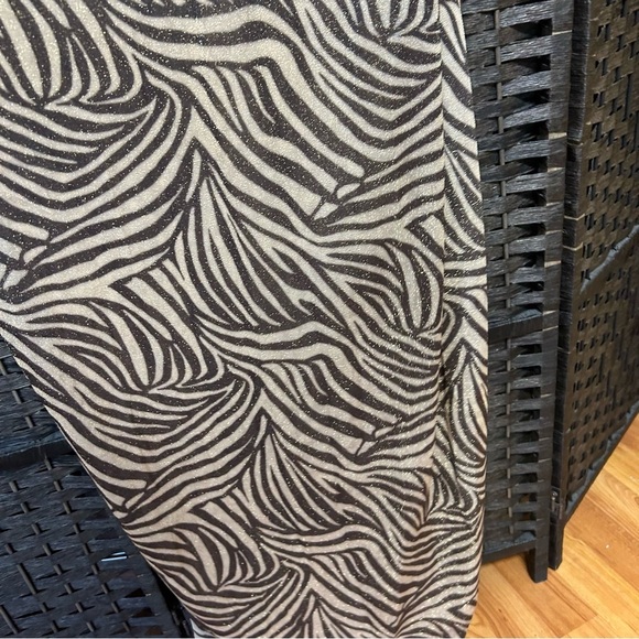 Cache vintage maxi dress khaki metallic size 10 lined deadstock medium - Picture 6 of 11